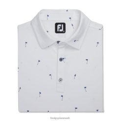 Footjoy 18 huller print lisle self krave hvid F42HB1735 hvid