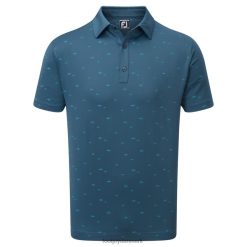 Footjoy blå fiskestim print lisle F42HB926 blå