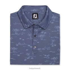 Footjoy bluestone-denim tropic golf print lisle self krave F42HB1739 blåsten-denim