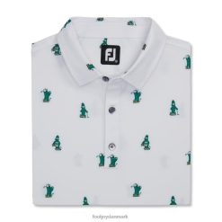 Footjoy cactus print lisle self krave hvid F42HB2697 hvid
