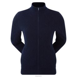 Footjoy dame sweater med fuld lynlås, marine-pink F42HB625 marine-pink