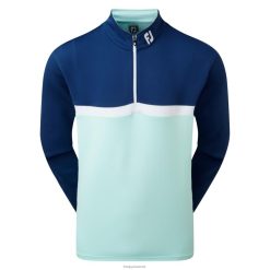 Footjoy farveblokeret chill-out pullover blå-mint-hvid F42HB1318 blå-mynte-hvid