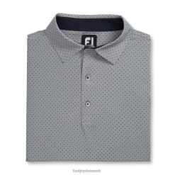 Footjoy gråmeleret stretch lisle prik print selv krave F42HB1837 gråmeleret