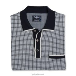 Footjoy houndstooth sweater strik polo hvid-marineblå F42HB2677 hvid-marine
