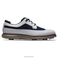 Footjoy hvid-blå sildebenstraditioner - skjoldspids F42HB2612 hvid-blå