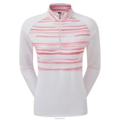 Footjoy hvid halv-lynlås jersey akvarel mellemlag F42HB626 hvid