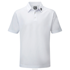Footjoy junior stretch pique ensfarvet hvid F42HB1177 hvid
