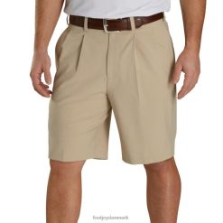 Footjoy khaki plisserede shorts 9,5'' indersøm F42HB1969 kaki