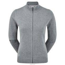 Footjoy kvinders lynlås foret pullover i uldblanding i gråmeleret F42HB1459 gråmeleret
