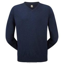 Footjoy lammeulds v-hals pullover marineblå F42HB2754 flåde