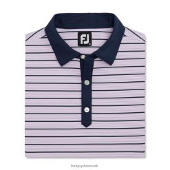 Footjoy lavendel-hvid-marineblå accent stribet lisle selvkrave F42HB1831 lavendel-hvid-marineblå