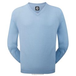 Footjoy lyseblå lammeulds pullover med v-hals F42HB2756 lyseblå
