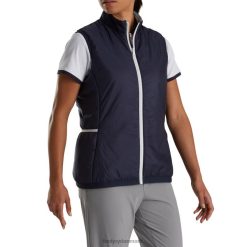 Footjoy marine-lyseblå houndstooth isoleret vendbar vest til kvinder F42HB2494 marine-lyseblå hundestød