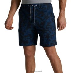 Footjoy marineblå camo seersucker rejseshorts F42HB1952 marineblå camo