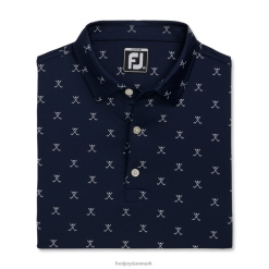 Footjoy marineblå skjorte med golfprint junior F42HB2217 flåde