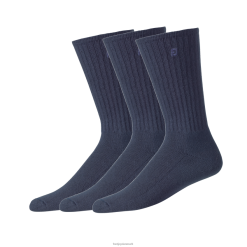 Footjoy navy comfortsof crew 3 par pakke F42HB1134 flåde