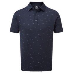 Footjoy navy school of fish print lisle F42HB116 flåde