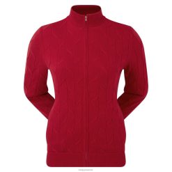 Footjoy rød dametrøje med fuld lynlås F42HB1430 rød