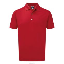 Footjoy rød stretch pique solid ribstrikket krave F42HB968 rød
