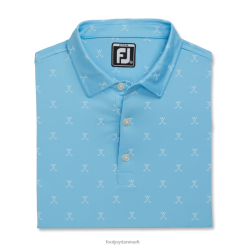 Footjoy skjorte med golfprint junior lyseblå F42HB2218 lyseblå