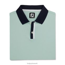 Footjoy solid stretch pique med stribe stolper strikket krave-tidligere sæson stil salvie F42HB2856 salvie