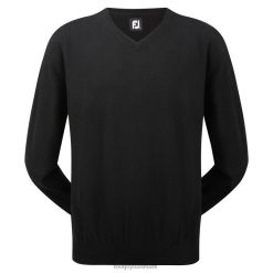 Footjoy sort lammeulds pullover med v-hals F42HB2753 sort