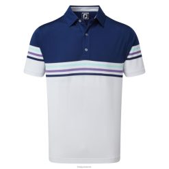 Footjoy stretch pique farve blok blå-hvid F42HB1306 blå-hvid