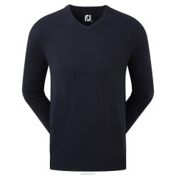 Footjoy uldblandet v-hals pullover marineblå F42HB1087 flåde
