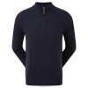 Footjoy uldblanding med halv lynlås sweater marineblå F42HB286 flåde