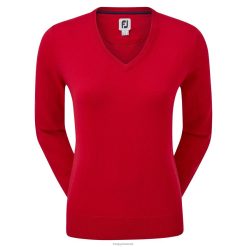 Footjoy uldblanding rød v-hals pullover F42HB631 rød
