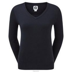 Footjoy uldblanding v-hals pullover dame marineblå F42HB757 flåde